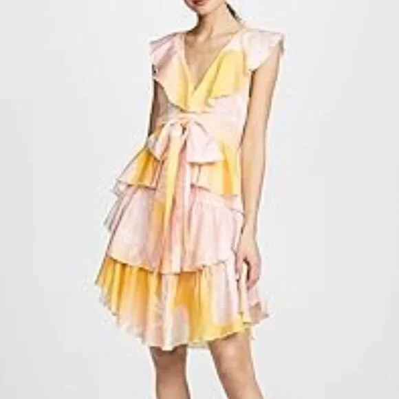 Cynthia Rowley Jet Set Floral Print dress with box Sz 2 in sunset - Picture 2 of 7